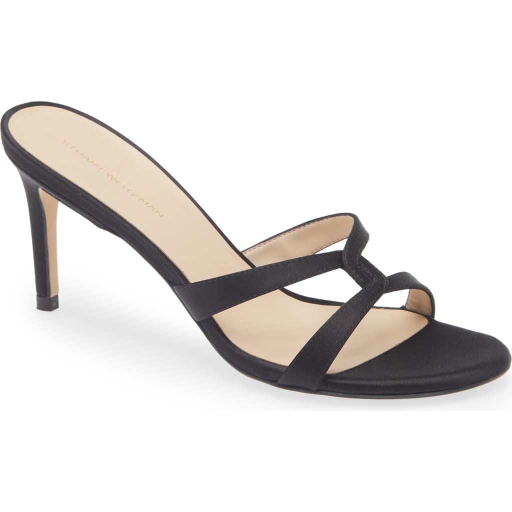 Stuart Weitzman Soiree Sleek 75 Sandal In Black