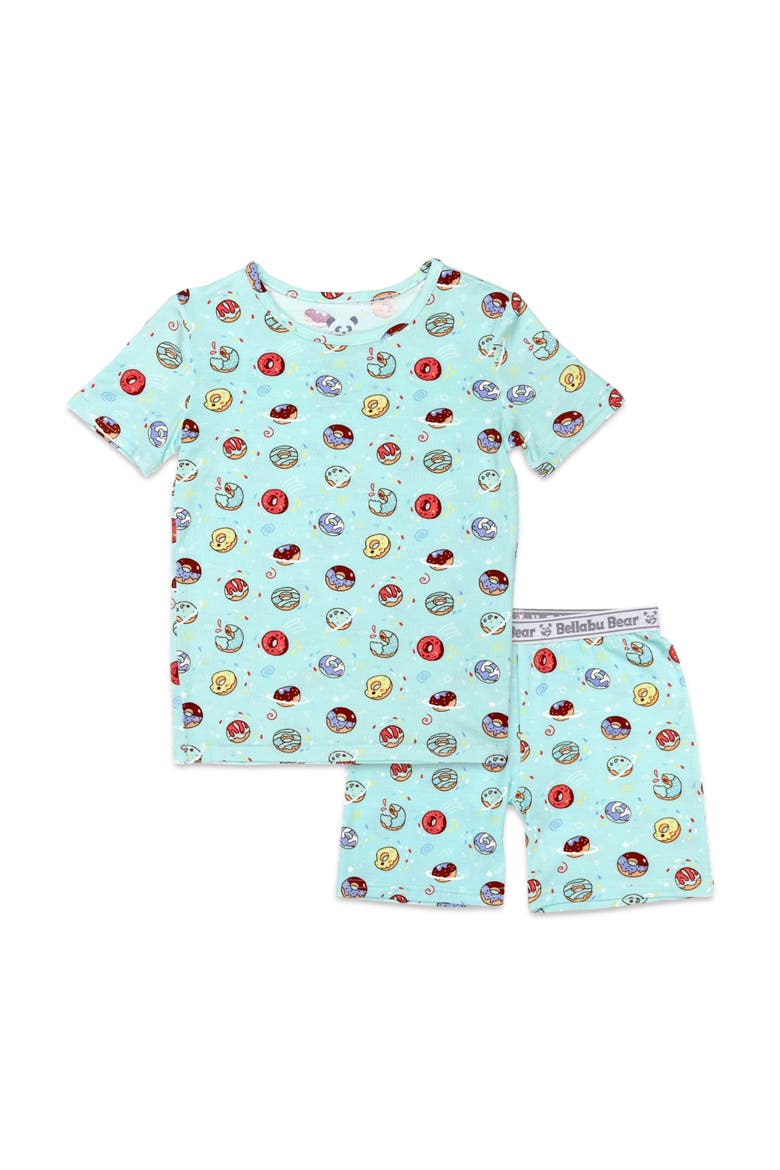 Blue Donut Kids 2-Piece Short Sleeve & Shorts Pajama Set, Main, color, Blue Donut
