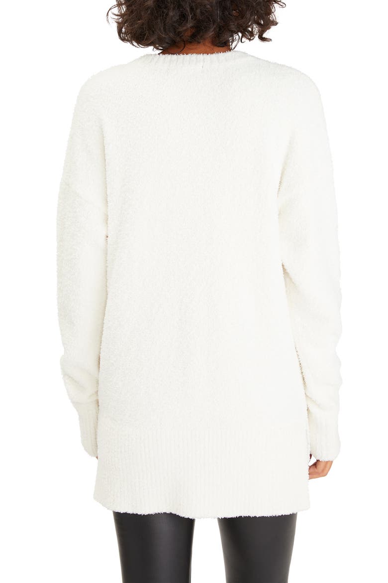 V-Neck Teddy Sweater, Alternate, color, MILK