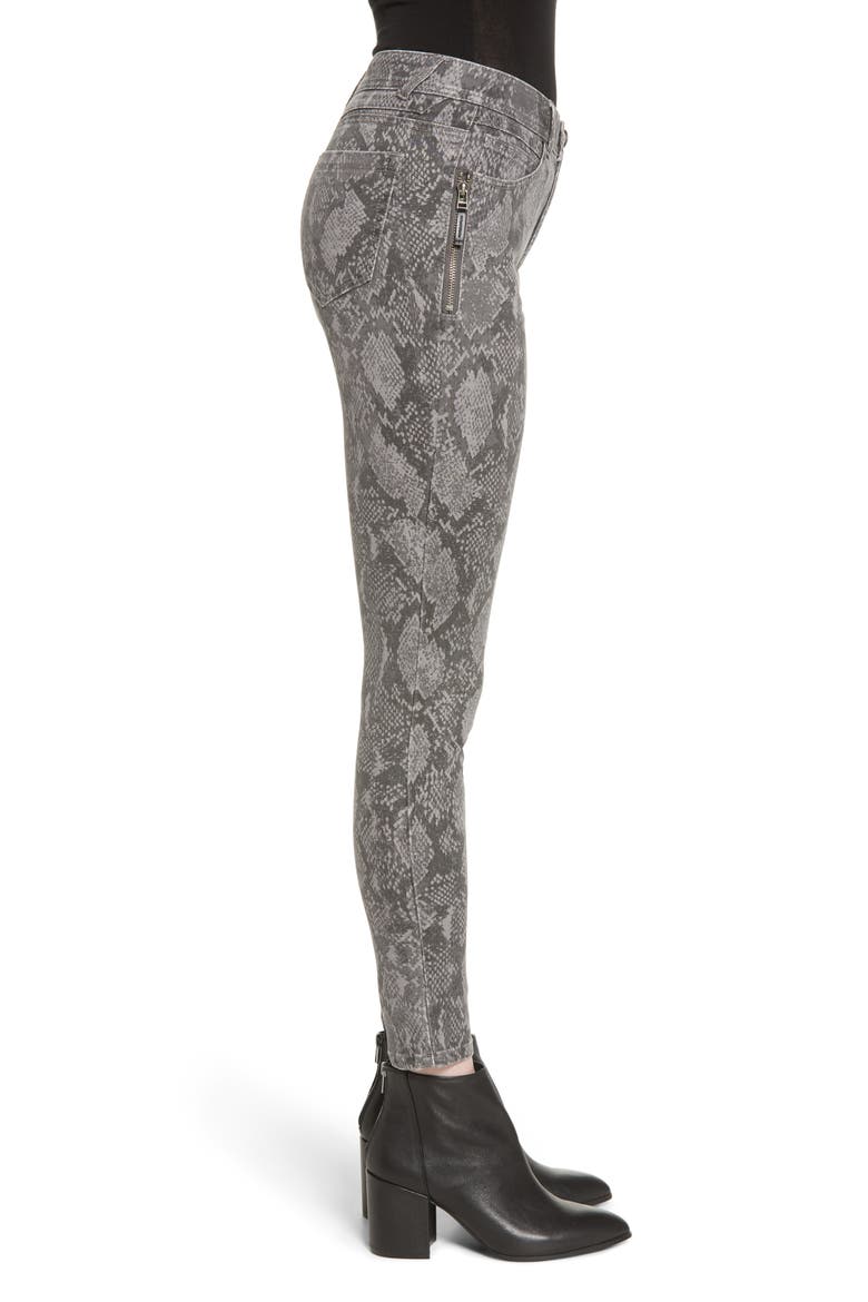 Ab-Solution Print Side Zip Ankle Skinny Jeans (Nordstrom Exclusive), Alternate, color, GREY
