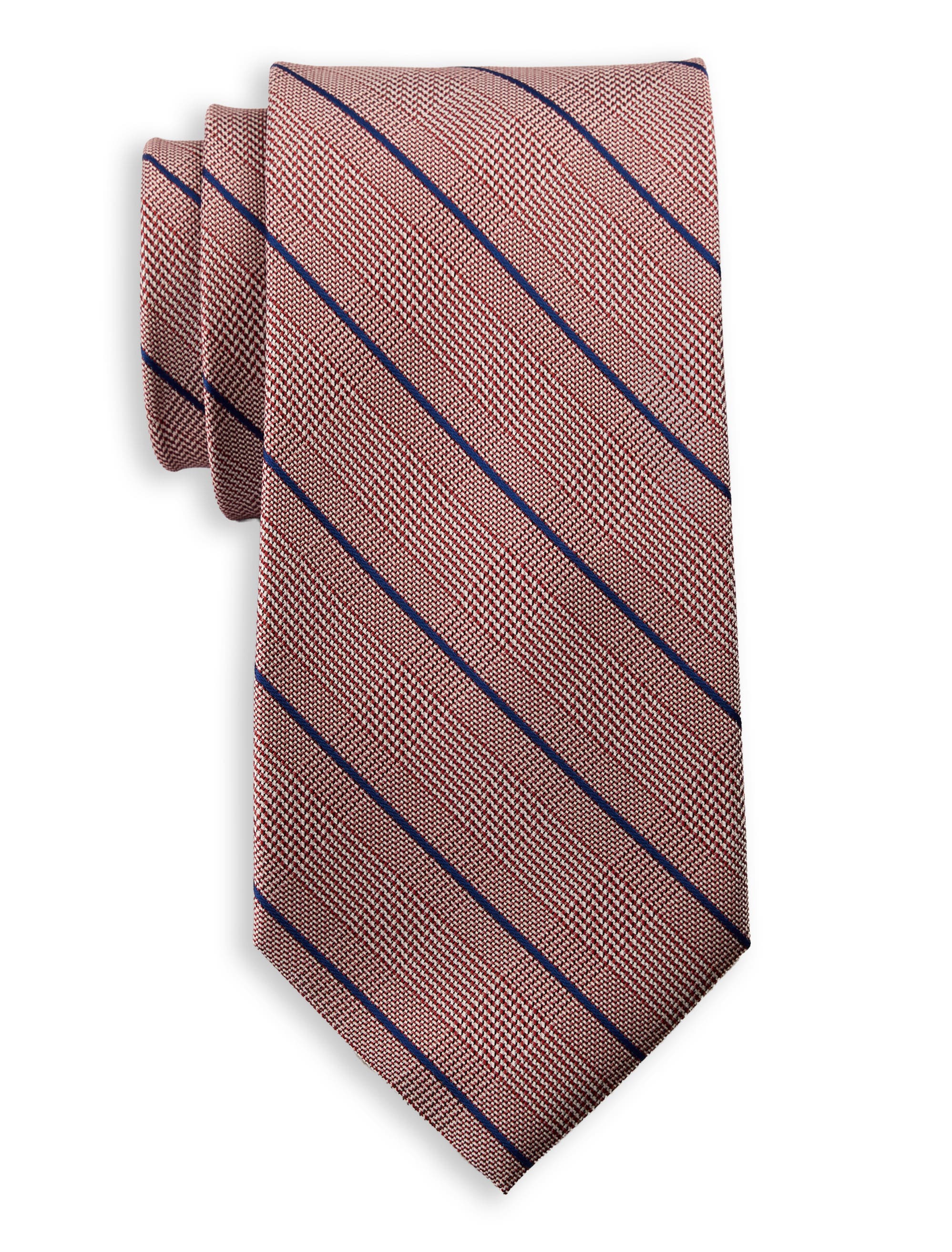 Synrgy By Dxl Big & Tall Dusty Glen Plaid Tie In Rust