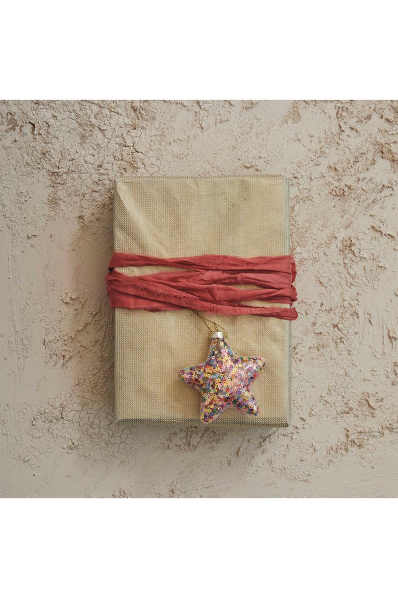 Glass Star Ornament Filled with Sequins, Multicolor, Alternate, color, Multicolor