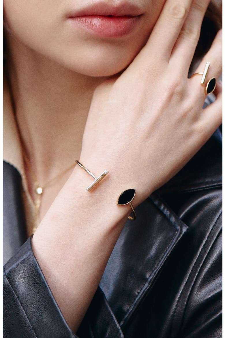 Black Eyes Bangle, Alternate, color, Black & Gold