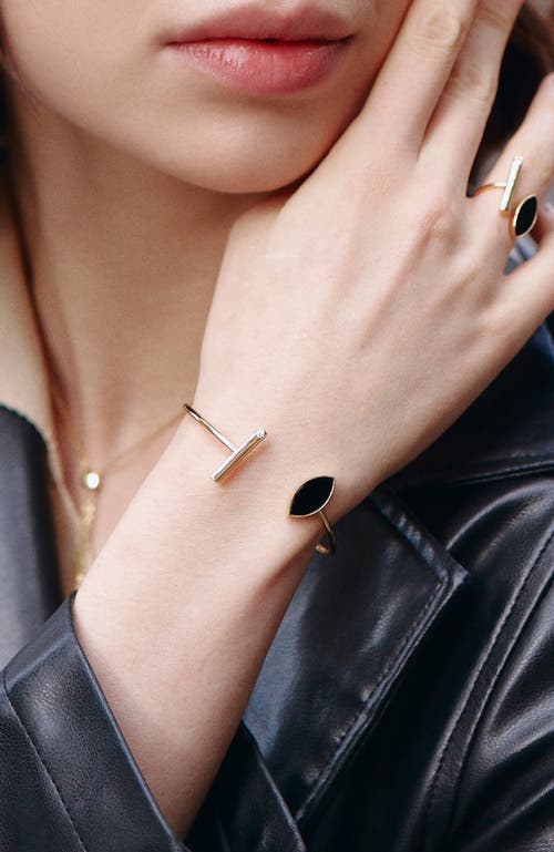 Rc Retro Chic Black Eyes Bangle In Gold