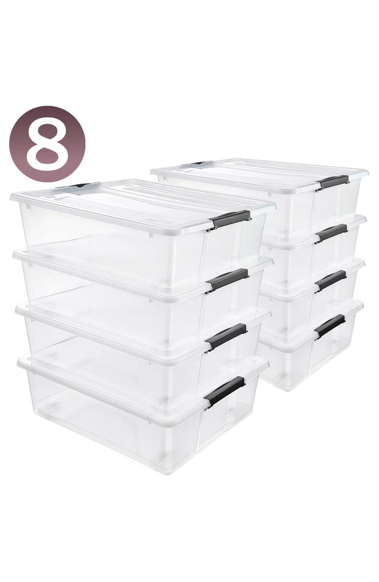 SORBUS 8-Pack 40-Quart Underbed Storage Bins, Alternate, color, Clear