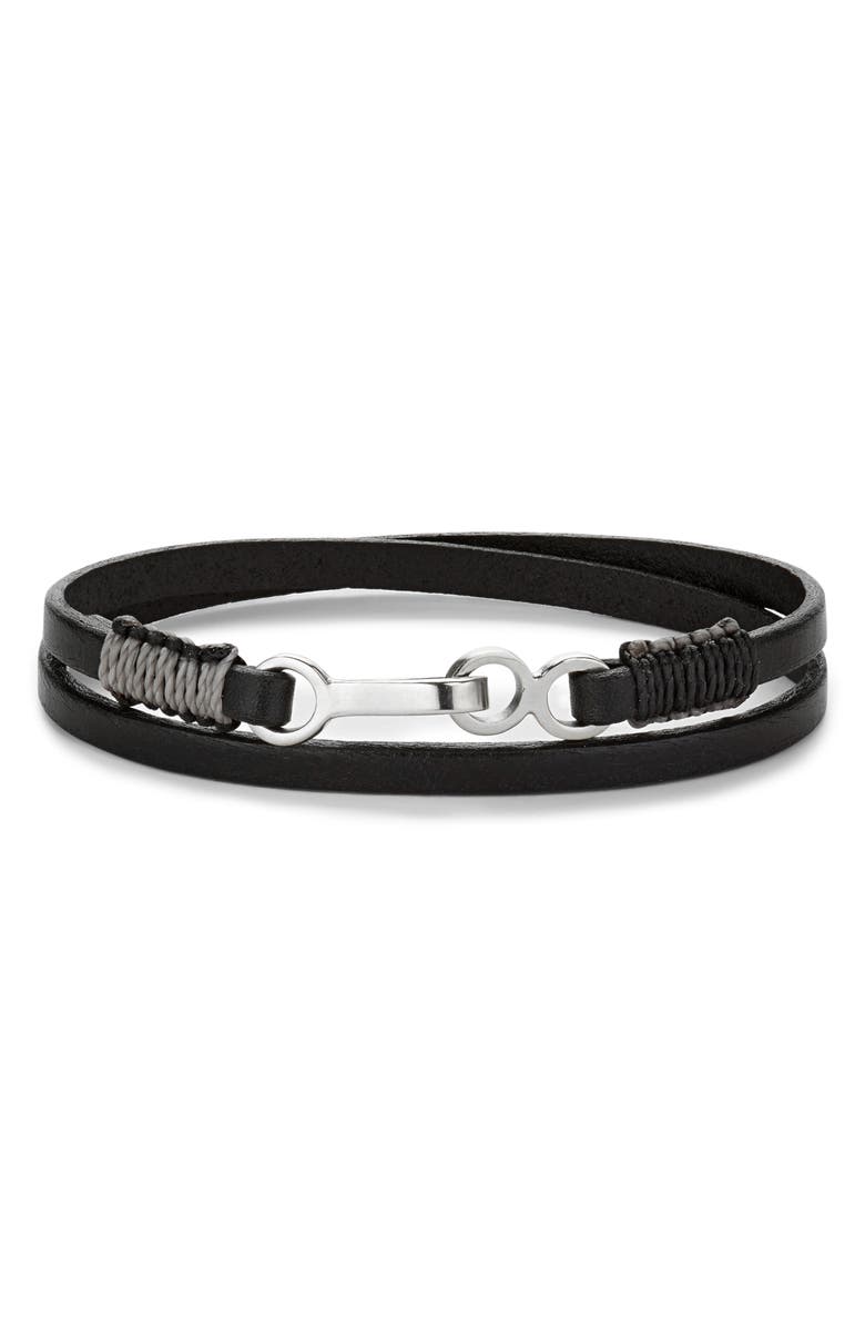Caputo 
Co. Men
s Leather Cord Wrap Bracelet, Main, color, 