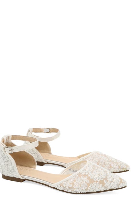 Twila Crochet Lace Pointed Toe Flats