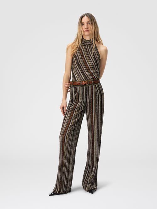 Missoni Long Pants In Herringbone Stripe Knit In Multi