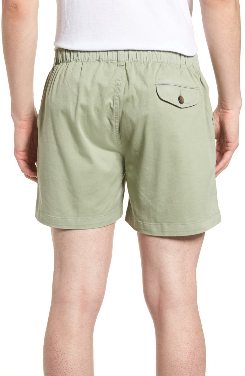 Vintage 1946 Snappers Elastic Waist 5.5 Inch Stretch Shorts, Alternate, color, Sage