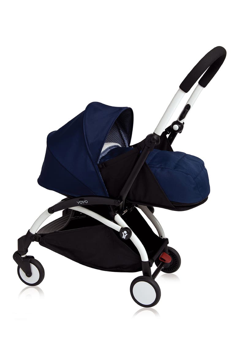 YOYO+ Newborn Stroller Frame, Main, color, WHITE/ AIR FRANCE NAVY