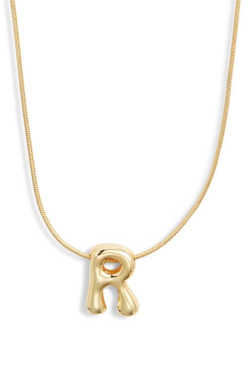Bp. Bubble Initial Pendant Necklace In R- 14k Gold Dipped