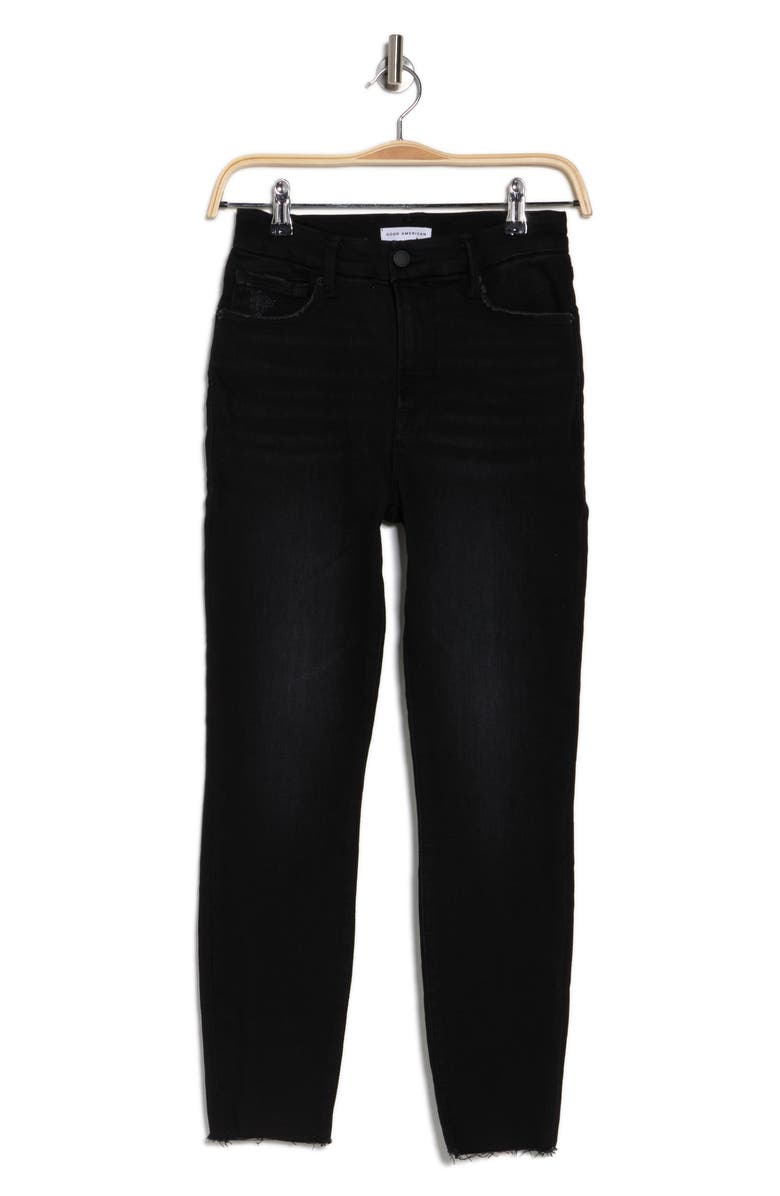 Good American Good Waist Crop Deep V-Yoke Jeans, Alternate, color,