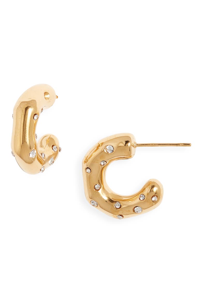 Crystal Hoop Earrings, Main, color, GOLD