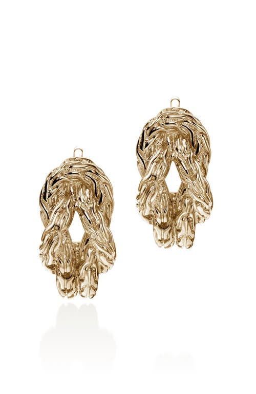 John Hardy 14kt Yellow Gold Lov Knot Hoop Earrings In Gold