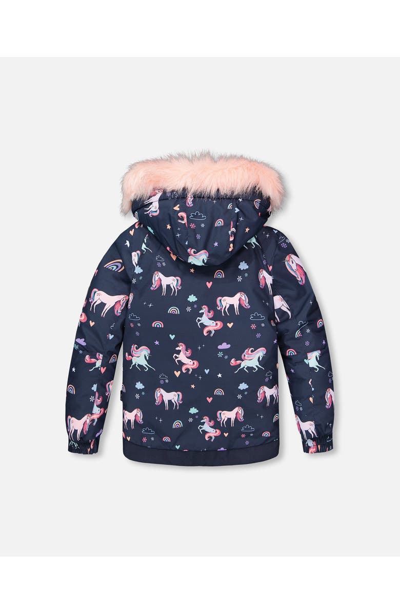 Deux par Deux Two-Piece Play Snowsuit Unicorn, Alternate, color, Navy