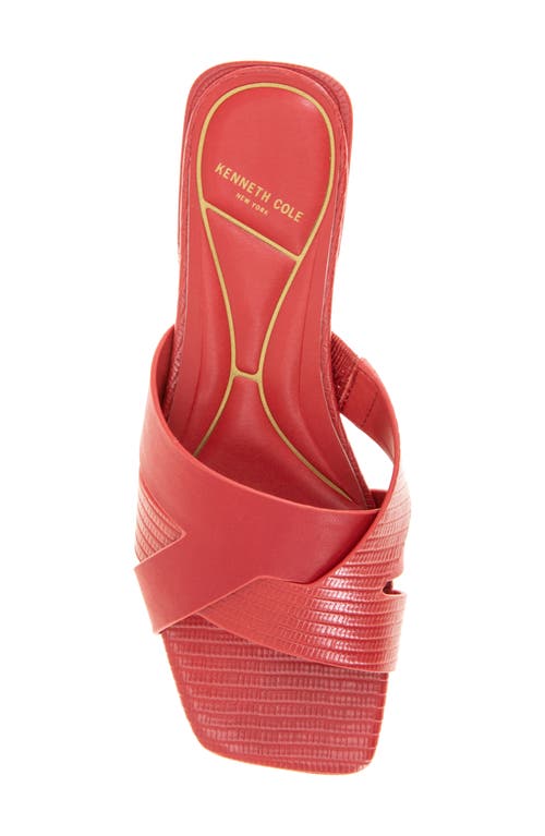 Kenneth Cole Issa Embossed Lizard Sandal In Red Lizard