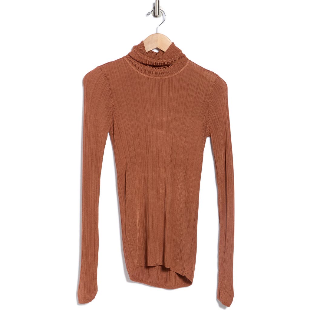 Elie Elie Tahari Semisheer Turtleneck Sweater In Brown