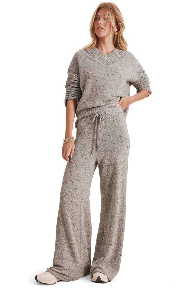 Haven Tweedy V-Neck Sweater, Alternate, color, HEATHER CHARCOAL GREY