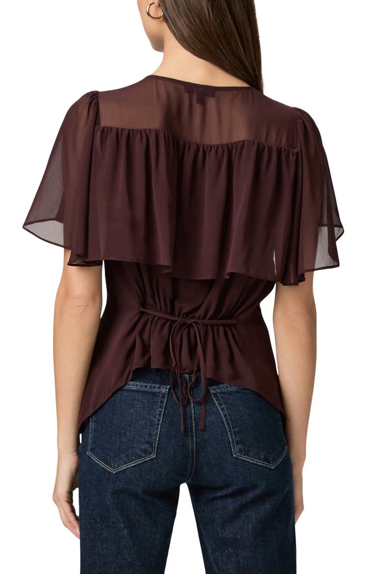 Willa Ruffle Chiffon Top, Alternate, color, AUBERGINE