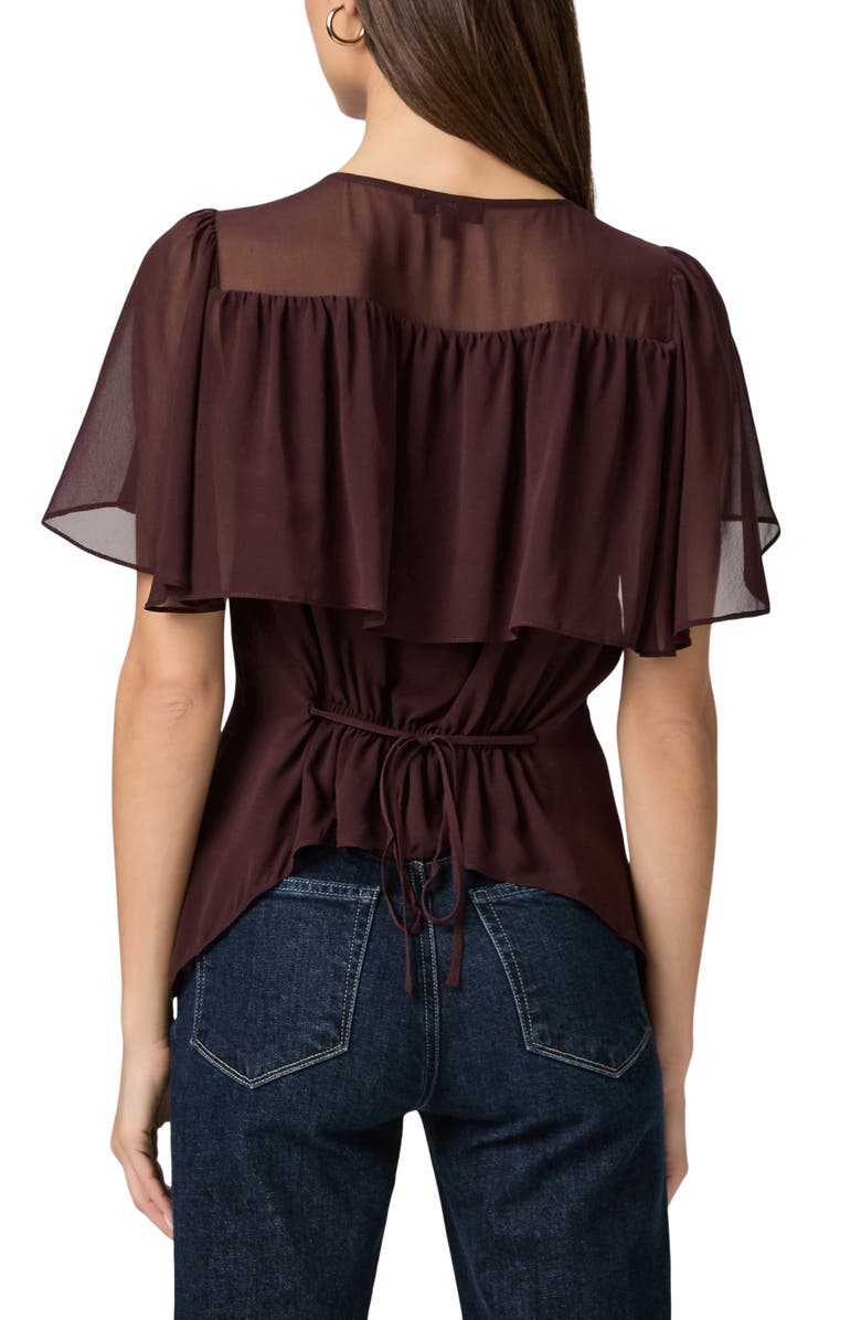 PAIGE Willa Ruffle Chiffon Top, Alternate, color, Aubergine