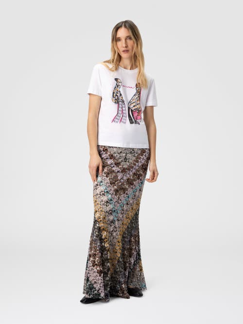 Missoni Short Sleeve T-shirt With Print And Logo In White