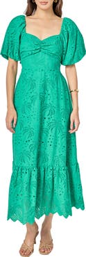 English Factory Eyelet Embroidery Maxi Dress