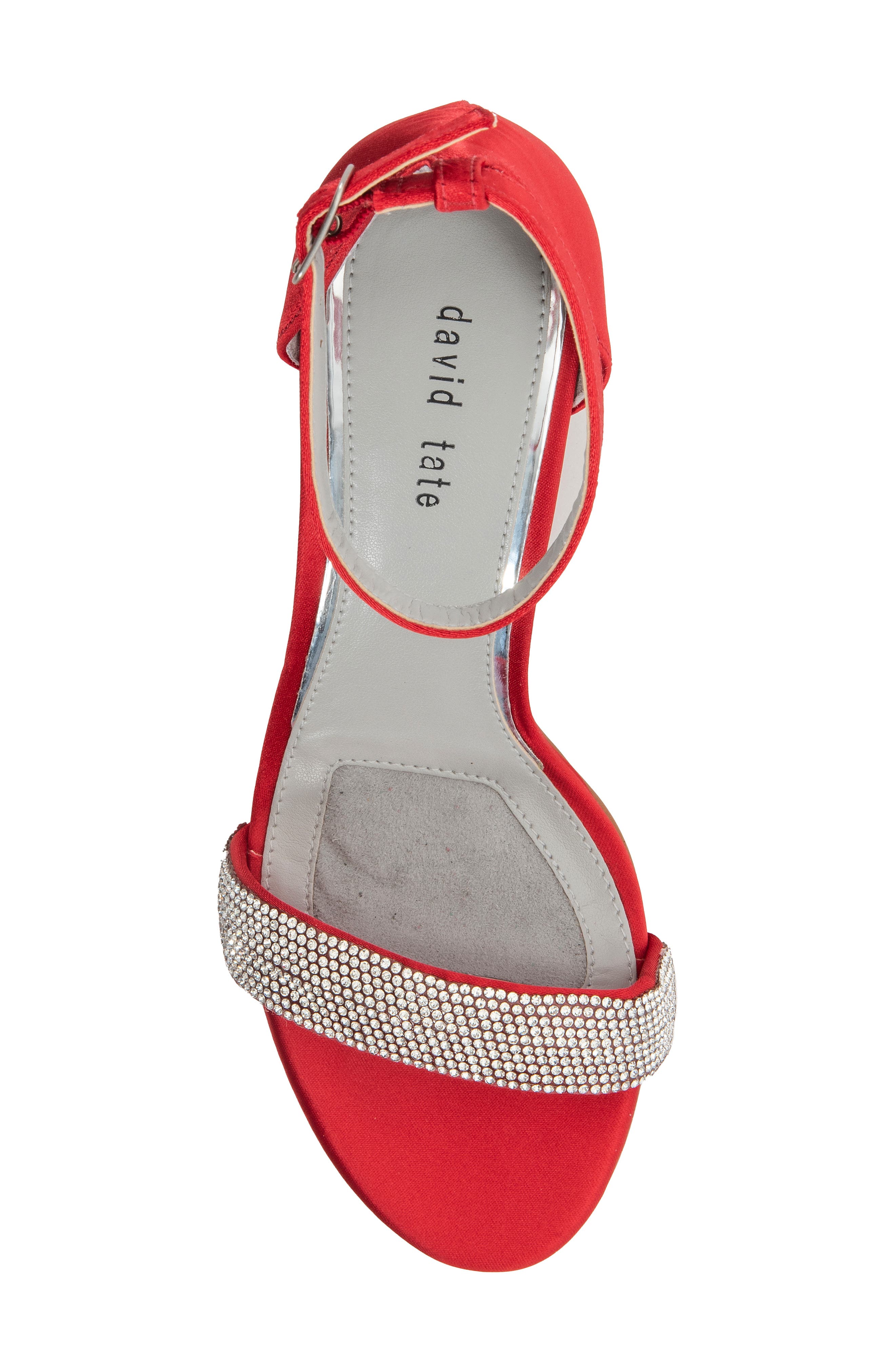 Icon Evening Sandal, Alternate, color, RED SATIN