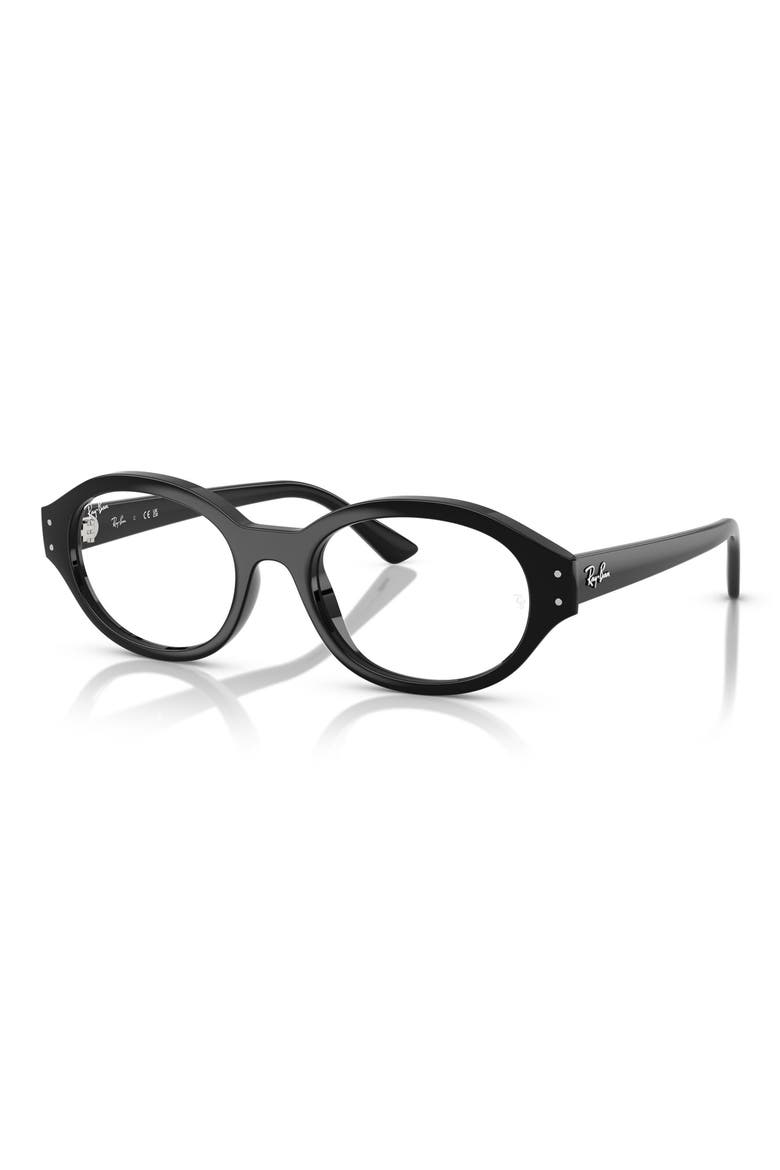 52mm Oval Optical Glasses, Alternate, color, BLACK