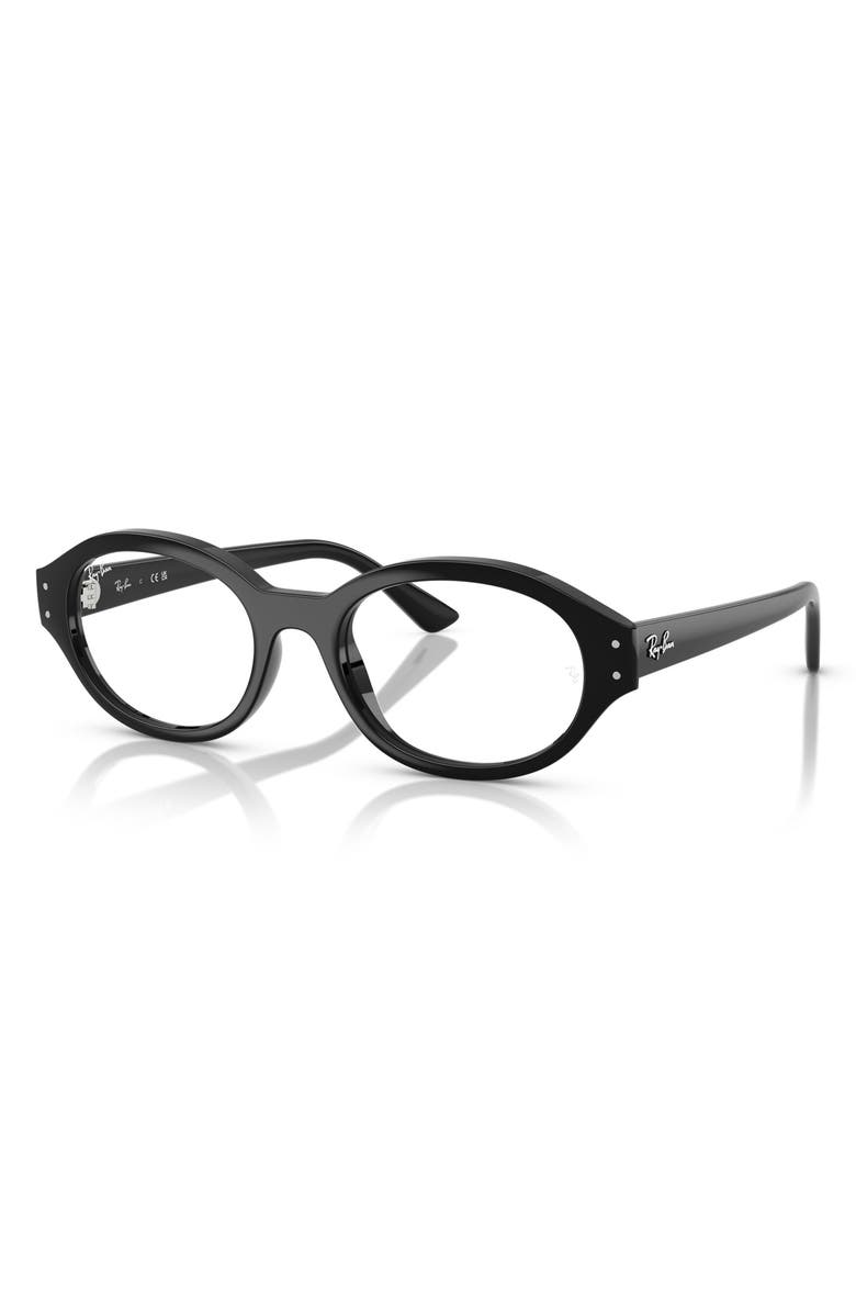 Ray-Ban 52mm Oval Optical Glasses, Alternate, color, Black