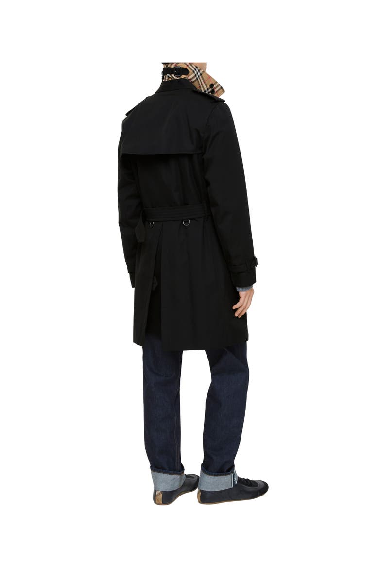 Burberry Mid-length Kensington Heritage Trench Coat, Alternate, color, Black