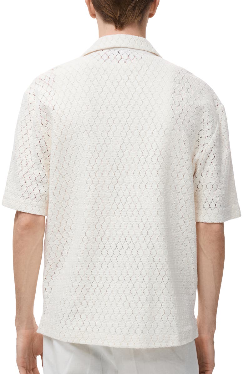 MANGO Open Stitch Knit Shirt, Alternate, color, Off White
