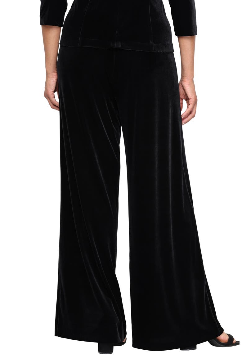 Stretch Velvet Palazzo Pants, Alternate, color, BLACK
