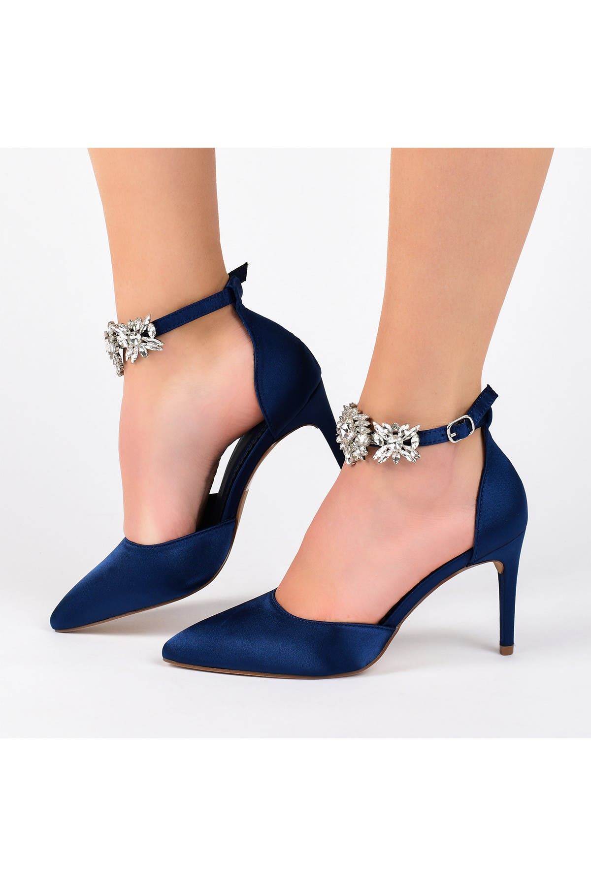 Loxley Embellished Ankle Strap D'Orsay Pump, Alternate, color, NAVY