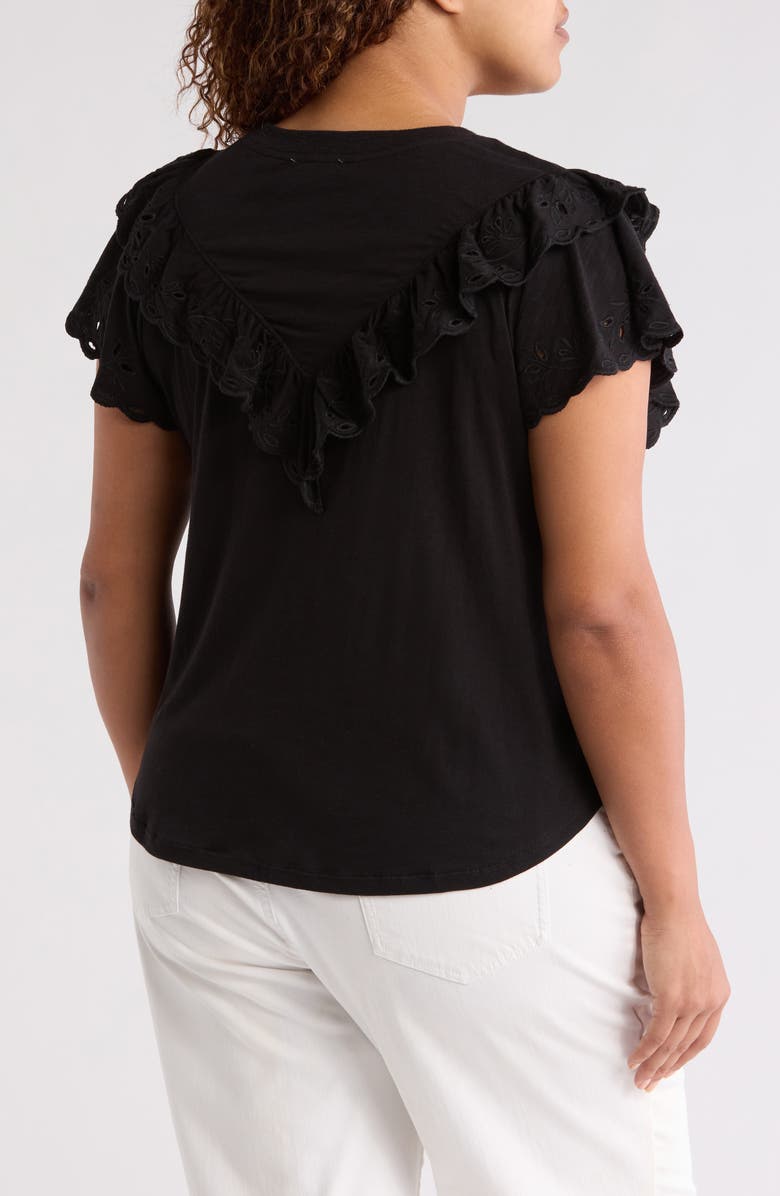 Wit & Wisdom Eyelet Ruffle T-Shirt, Alternate, color,