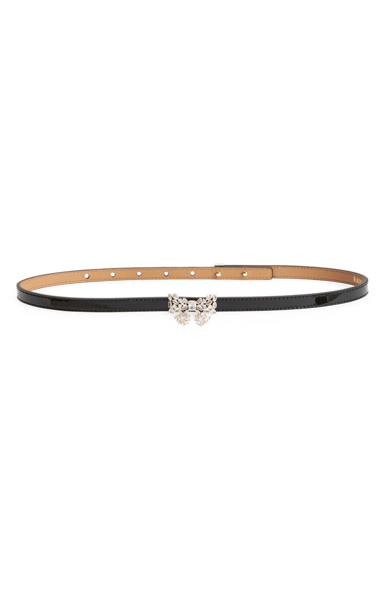 Kate Spade New York jeweled bow leather belt, Main, color, 