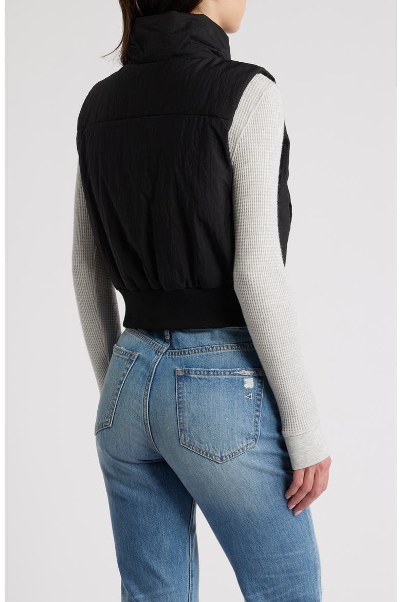 Crop Puffer Vest, Alternate, color, BLACK