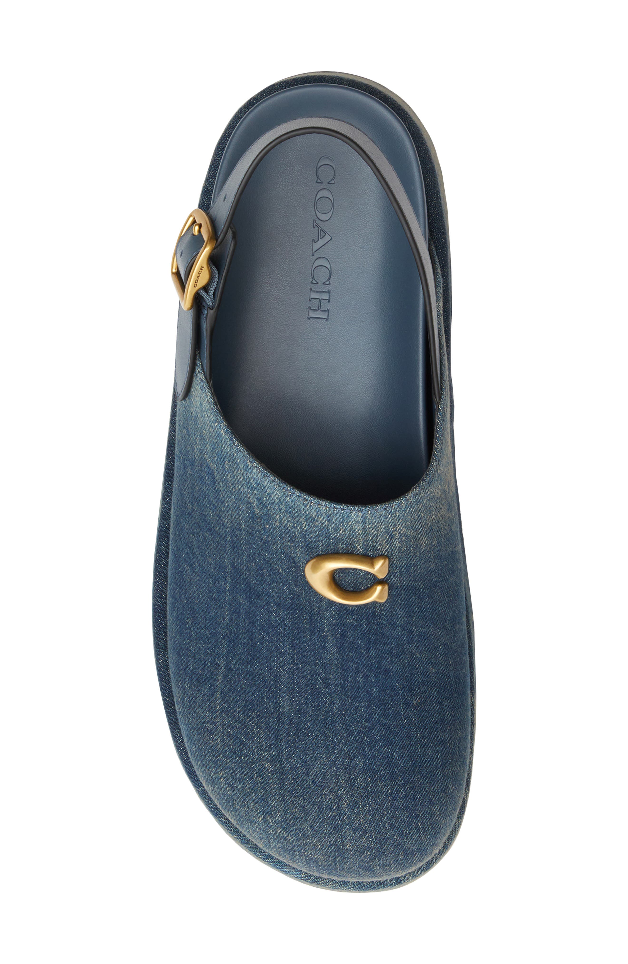 COACH Sculpted C Denim Clog, Alternate, color, Dark Indigo