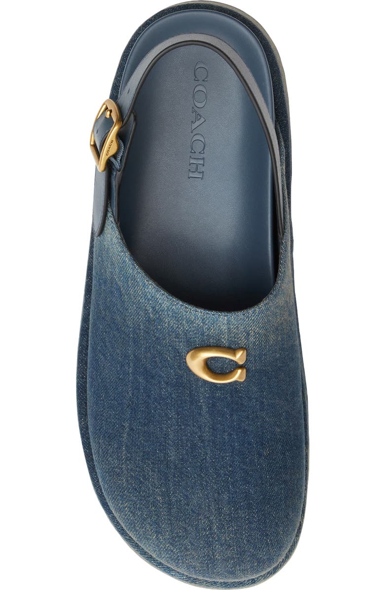 COACH Sculpted C Denim Clog, Alternate, color, Dark Indigo