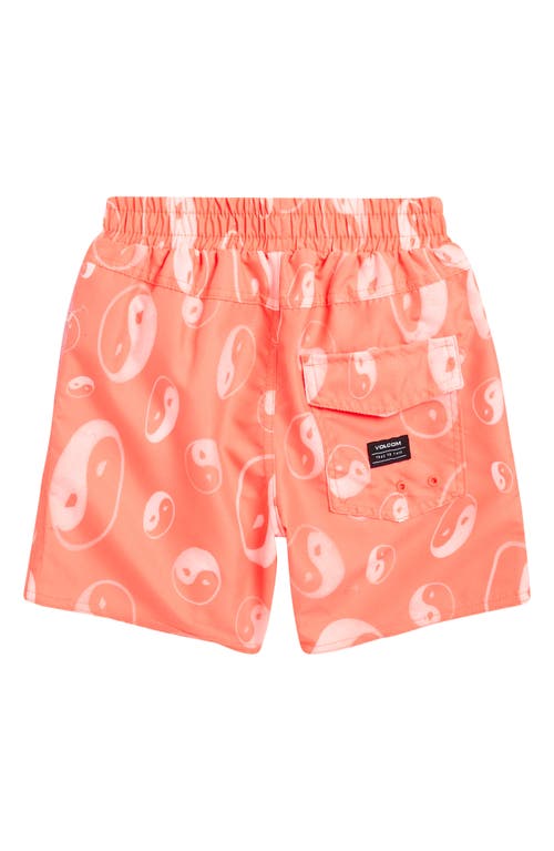 Volcom Kids' Jersey Graphic T-shirt & Swim Shorts Set In Coral Cloud