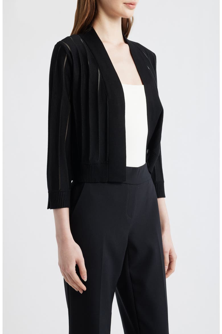 Sheer Stripe Shrug, Alternate, color, ANNE BLACK