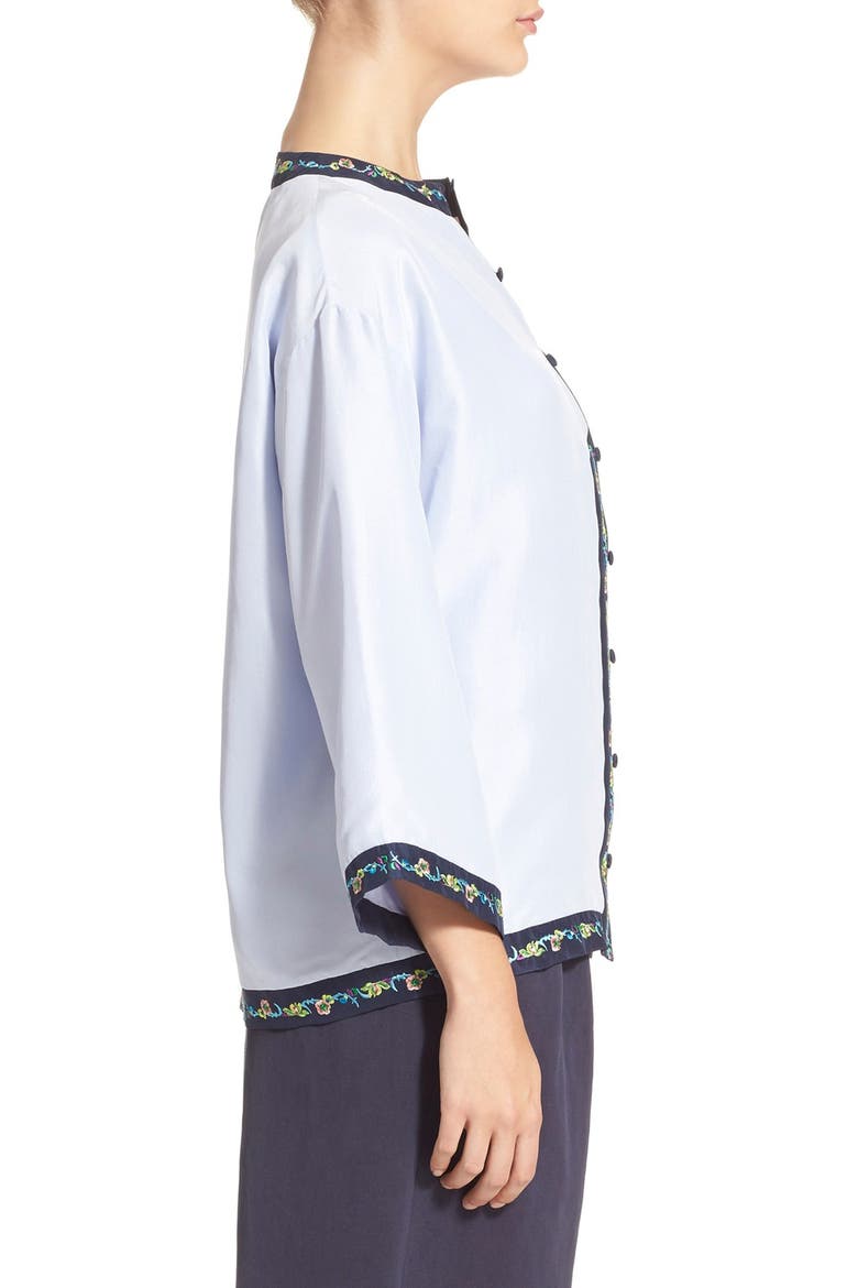 'Isla' Washed Raw Silk Blouse, Alternate, color, LAVENDER