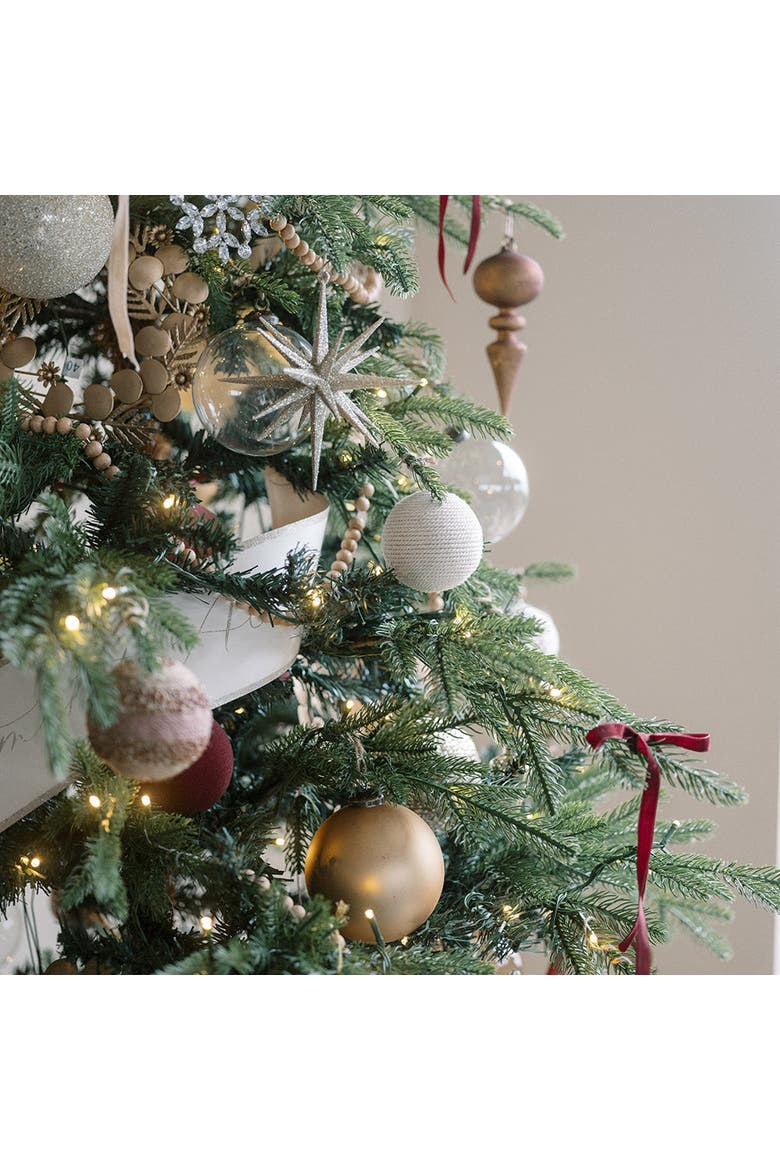 Shimmery, Round Jute Christmas Ornaments, Alternate, color, Earth tones