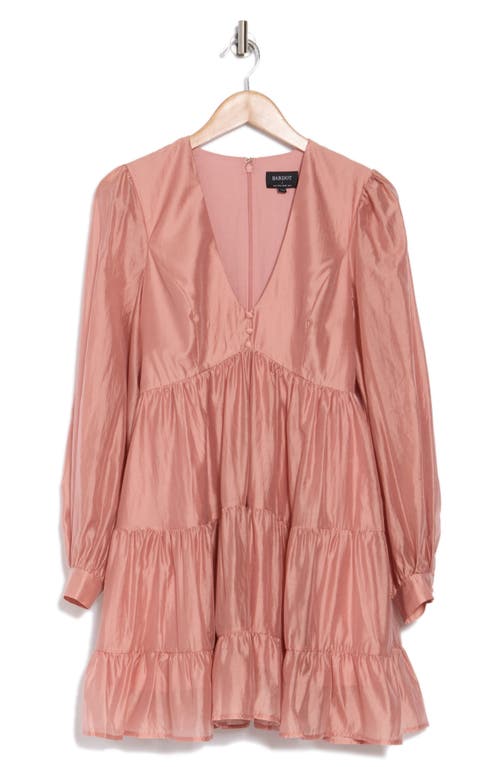 Bardot Harlow Long Sleeve Babydoll Minidress In Tulip