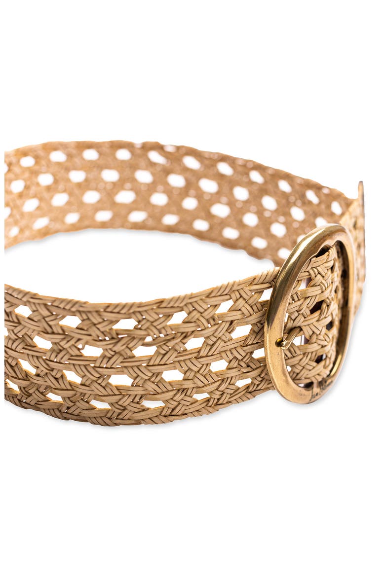 Woven Leather Belt, Alternate, color, NATURAL