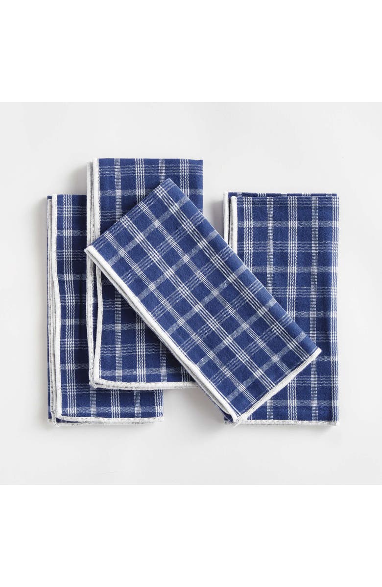 Napa Home & Garden Barclay Butera Oakwood Plaid Cotton Handwoven Dinner Napkins Set of 4, Alternate, color, 