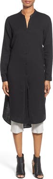Eileen Fisher Mandarin Collar Layering Shirtdress