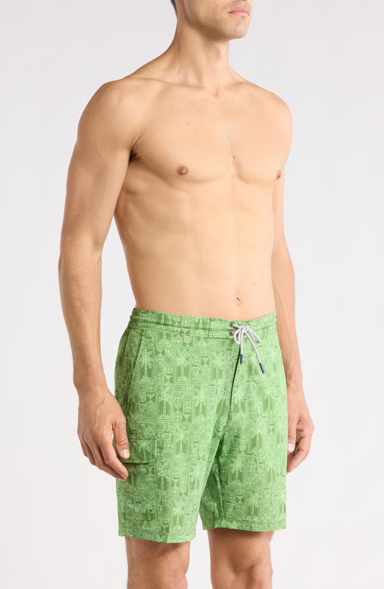 Tommy Bahama Baja Palm Tini 8-Inch UPF 30+ Swim Trunks, Alternate, color, Elm