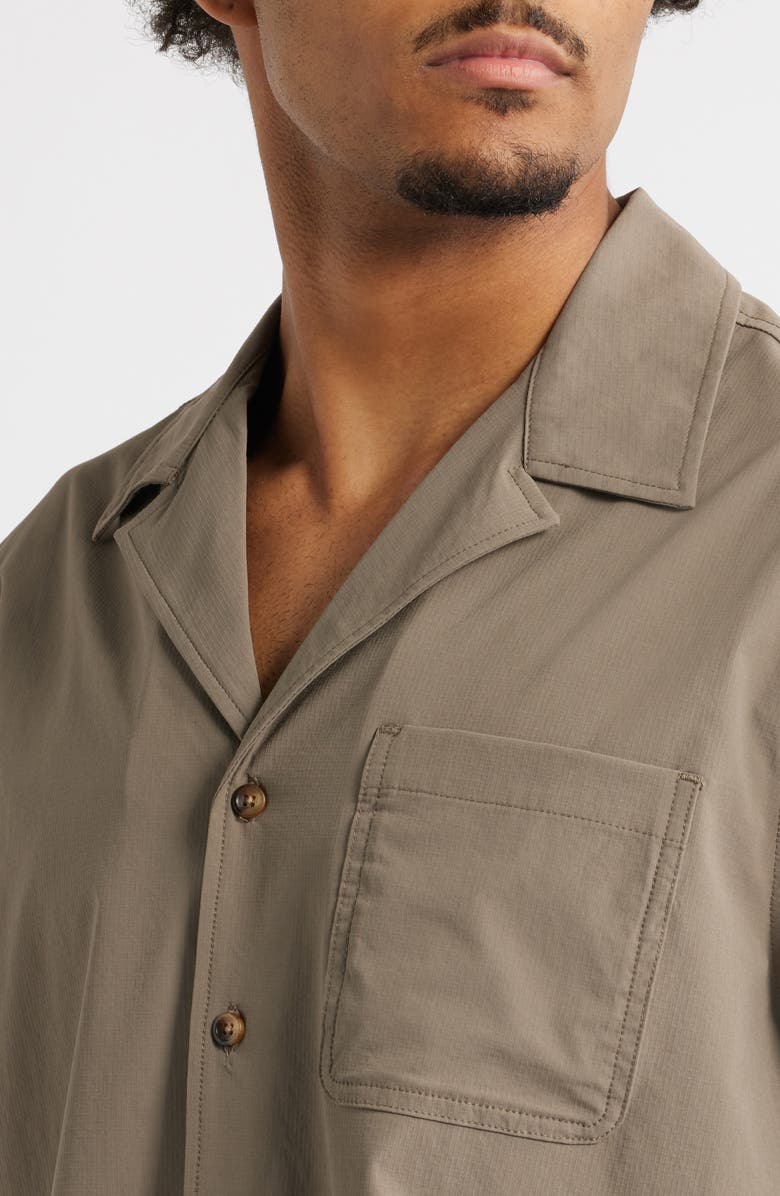 RIZORT Tim Stretch Nylon Camp Shirt, Alternate, color, Khaki