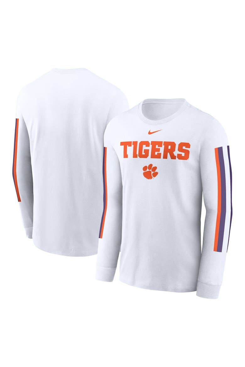 Men's Nike White Clemson Tigers Local Spirit Slogan Long Sleeve T-Shirt, Main, color, White