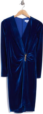 Calvin Klein Long Sleeve Velvet Dress